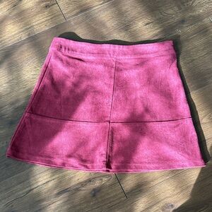 Red Suede Mini Skirt
